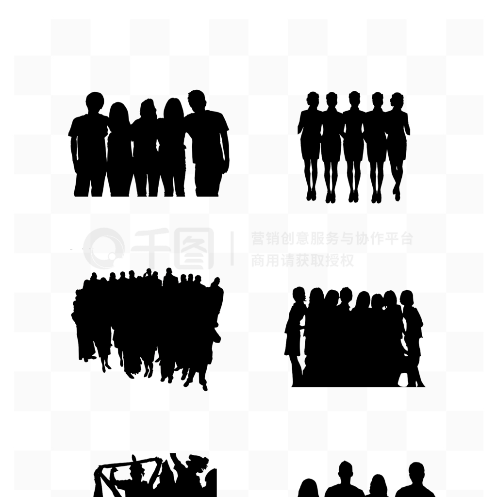 黑白剪影矢量 解锁创意服务的无限可能